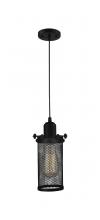 Innovations Lighting 900-1P-BK-CE219-BK-LED - Quincy Hall - 1 Light - 5 inch - Matte Black - Cord hung - Mini Pendant