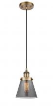 Innovations Lighting 916-1P-BB-G63-LED - Cone - 1 Light - 6 inch - Brushed Brass - Cord hung - Mini Pendant