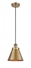 Innovations Lighting 916-1P-BB-M13-BB-LED - Appalachian - 1 Light - 8 inch - Brushed Brass - Cord hung - Mini Pendant