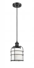 Innovations Lighting 916-1P-BK-G51-CE-LED - Bell Cage - 1 Light - 5 inch - Matte Black - Cord hung - Mini Pendant