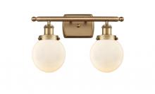 Innovations Lighting 916-2W-BB-G201-6-LED - Beacon - 2 Light - 16 inch - Brushed Brass - Bath Vanity Light