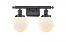 Innovations Lighting 916-2W-BK-G201-6-LED - Beacon - 2 Light - 16 inch - Matte Black - Bath Vanity Light