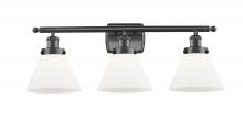  916-3W-BK-G41 - Cone - 3 Light - 28 inch - Matte Black - Bath Vanity Light