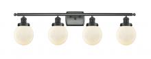 Innovations Lighting 916-4W-BK-G201-6 - Beacon - 4 Light - 36 inch - Matte Black - Bath Vanity Light