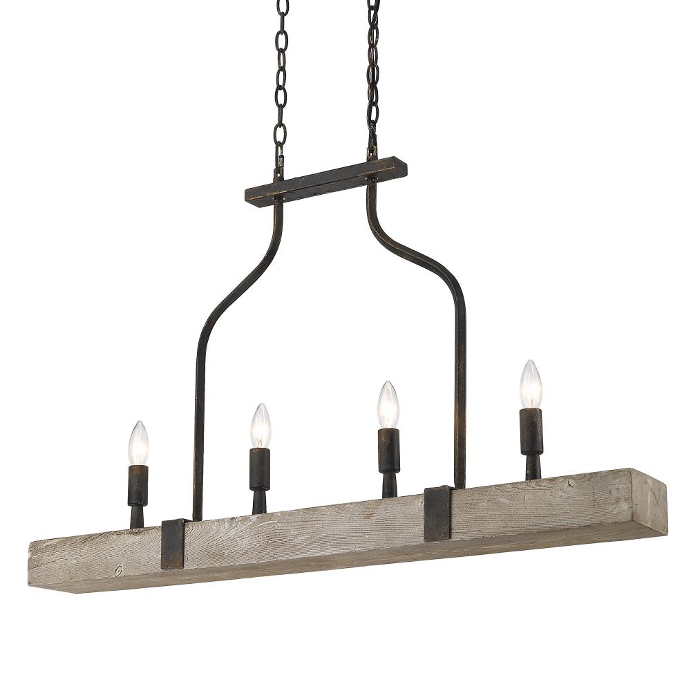 Meyer Linear Pendant in Antique Black Iron