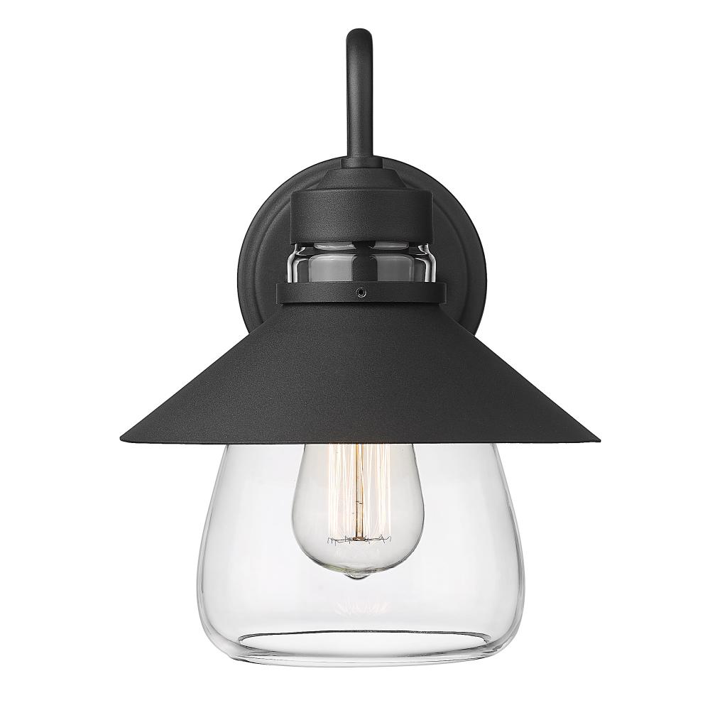 Demi 1 Light Wall Sconce - Outdoor in Natural Black with Clear Glass Shade