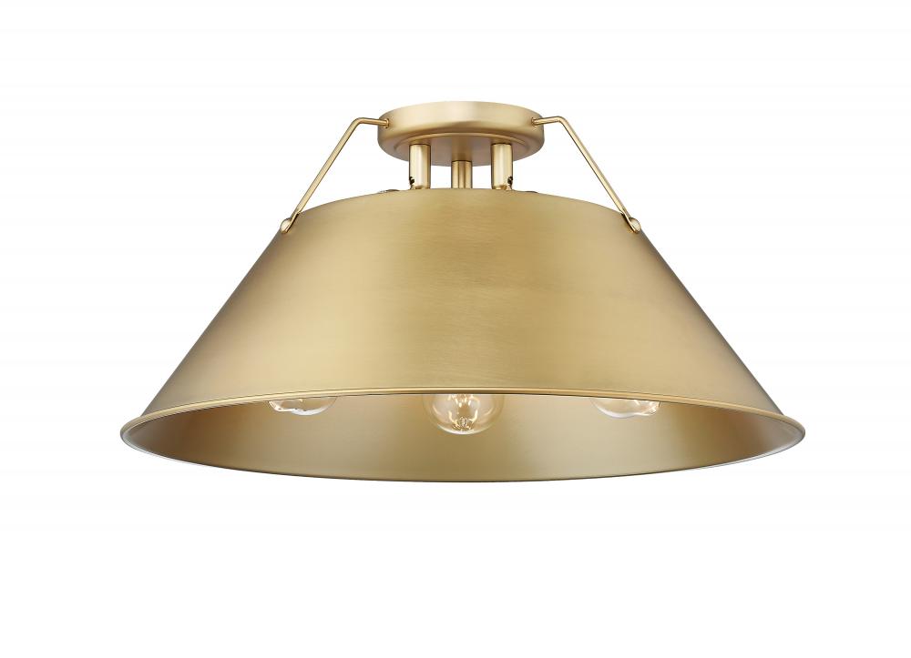 Orwell BCB 3 Light Flush Mount in Brushed Champagne Bronze with Brushed Champagne Bronze shade