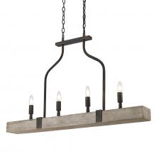 Golden 0866-LP ABI - Meyer Linear Pendant in Antique Black Iron