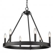 Golden 1017-6 BLK - Alastair 6-Light Chandelier in Matte Black