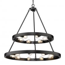 Golden 1019-69 BLK - Castile 2 Tier - 15 Light Chandelier (Top 6, Bottom 9)