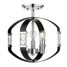  1374-SF CH-BLK - Ariana 3 Light Semi-Flush