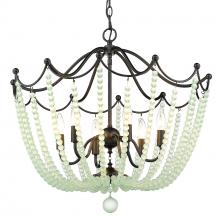 Golden 1888-6P BLK-SCB - Tiara 6-Light Pendant in Matte Black