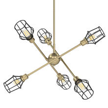 Golden 1945-6 OG-WIRE-BLK - Axel 6 Light Chandelier (with shades)