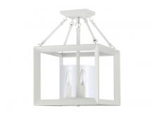 Golden 2073-SF NWT-CLR - Smyth 3-Light Semi-Flush in Natural White with Clear Glass