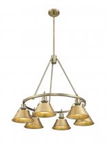 Golden 3306-6 AB-BCB - Orwell 6-Light Chandelier in Aged Brass with Brushed Champagne Bronze