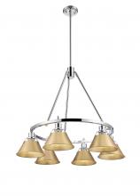 Golden 3306-6 CH-BCB - Orwell 6-Light Chandelier in Chrome with Brushed Champagne Bronze