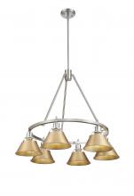  3306-6 PW-BCB - Orwell PW 6 Light Chandelier in Pewter with Brushed Champagne Bronze shades