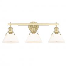 Golden 3306-BA3 BCB-OP - Orwell 3-Light Vanity Light in Brushed Champagne Bronze with Opal Glass