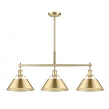  3306-LP BCB-BCB - Orwell BCB 3 Light Linear Pendant in Brushed Champagne Bronze with Brushed Champagne Bronze shades