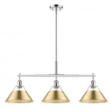  3306-LP CH-BCB - Orwell CH 3 Light Linear Pendant in Chrome with Brushed Champagne Bronze shades