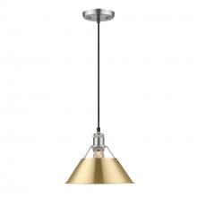 Golden 3306-M PW-BCB - Orwell PW Medium Pendant - 10" in Pewter with Brushed Champagne Bronze shade