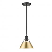 Golden 3306-S BLK-BCB - Orwell BLK Small Pendant - 7" in Matte Black with Brushed Champagne Bronze shade