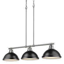 Golden 3602-3LP PW-BLK - 3 Light Linear Pendant