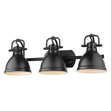  3602-BA3 BLK-BLK - Duncan 3 Light Bath Vanity in Matte Black with a Matte Black Shade