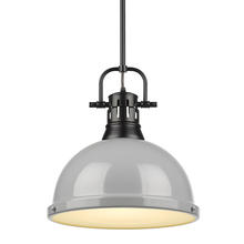  3604-L BLK-GY - Duncan 1 Light Pendant with Rod