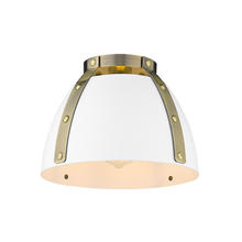 Golden 6928-FM AB-WHT - Aldrich Flush Mount