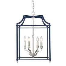 Golden 8401-4P PW-NVY - Leighton 4 Light Pendant