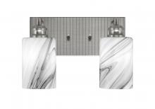 Toltec Company 1162-BN-3009 - Edge 2 Light Bath Bar, Brushed Nickel Finish, 4" Onyx Swirl Glass