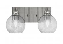 Toltec Company 1162-BN-4102 - Edge 2 Light Bath Bar, Brushed Nickel Finish, 5.75" Smoke Bubble Glass