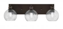 Toltec Company 1163-ES-4102 - Edge 3 Light Bath Bar, Espresso Finish, 5.75" Smoke Bubble Glass