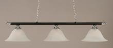  373-CHMB-5831 - Three Light White Alabaster Glass Chrome/matte Black Pool Table Light