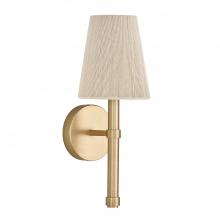  654511MA - 1-Light Wallchiere Sconce in Matte Brass with Tapered Bleached Natural Rope Shade