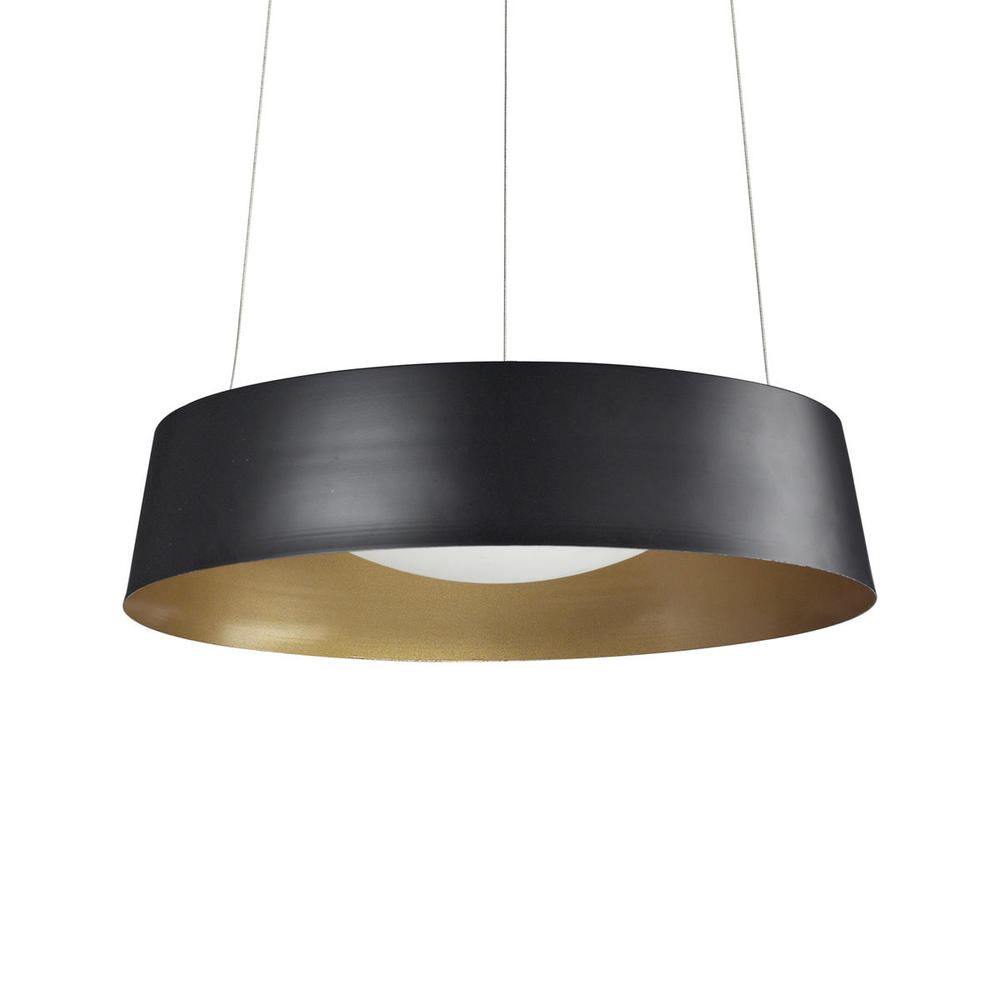 Sampson 16-in Black LED Pendant