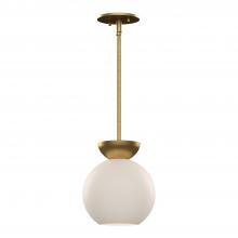 Kuzco Lighting PD59708-BG/OP - Arcadia 8-in Brushed Gold/Opal Glass 1 Light Pendant