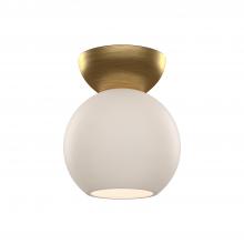 Kuzco Lighting SF59706-BG/OP - Arcadia 6-in Brushed Gold/Opal Glass 1 Light Semi Flush Mount