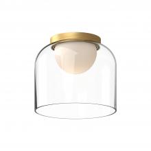 Kuzco Lighting FM52508-BG/CL - Cedar 8-in Brushed Gold/Clear LED Flush Mount