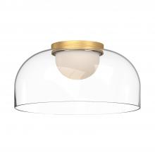 Kuzco Lighting FM52512-BG/CL - Cedar 12-in Brushed Gold/Clear LED Flush Mount