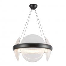 Kuzco Lighting CH13922-UBCR-UNV - Taurus 22-in Urban Bronze/Clear Ribbed Glass LED Chandelier