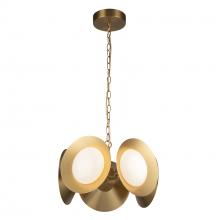  CH77916-BG/OP-UNV - Cleo 16-in Brushed Gold/Opal Glass LED Chandelier