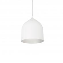 Kuzco Lighting 49108-WH/SV - Helena 8-in White/Silver 1 Light Pendant