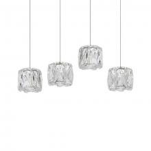 Kuzco Lighting MP7804 - Four Mini LED Multi-Linear Pendant with Exquisite Diamond Cut Clear Crystals