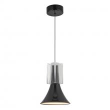 Kuzco Lighting PD94108-GBK/CC-UNV - Floe 8-in Glossy Black/Clear Crystal LED Pendant