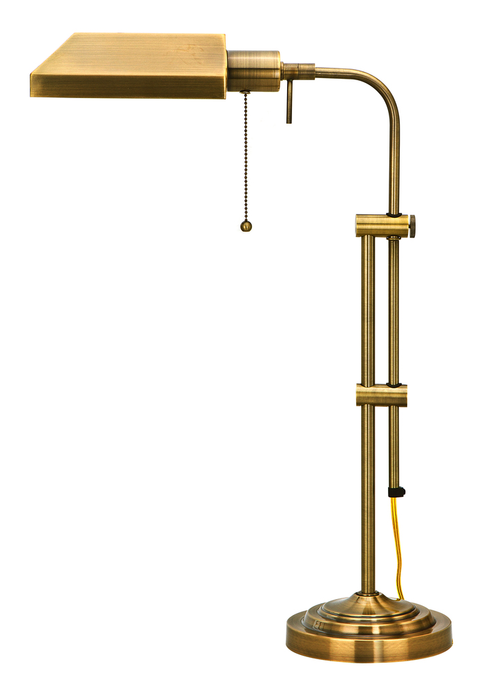 26" Height Metal Table Lamp in Antique Brass