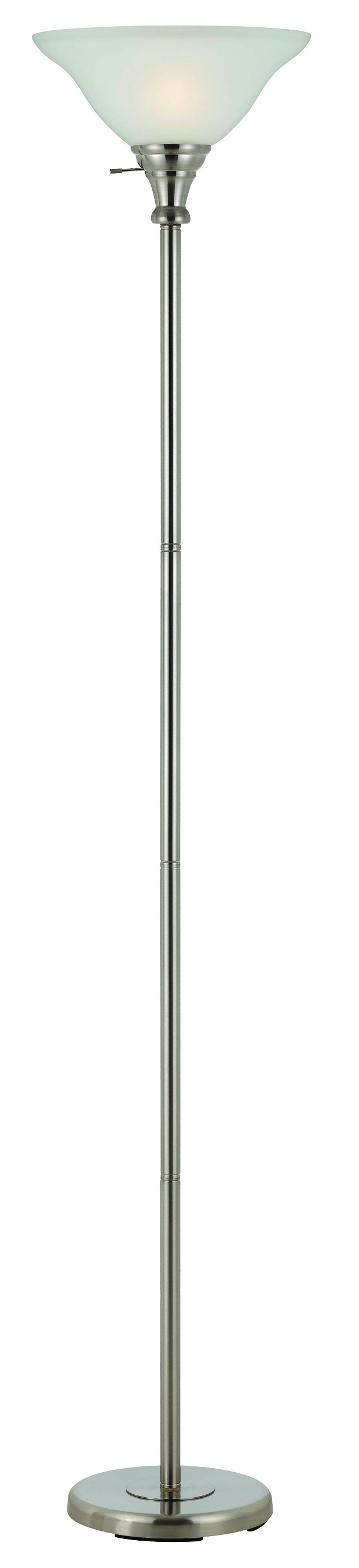 70" Height Metal Torchiere in Brushed Steel