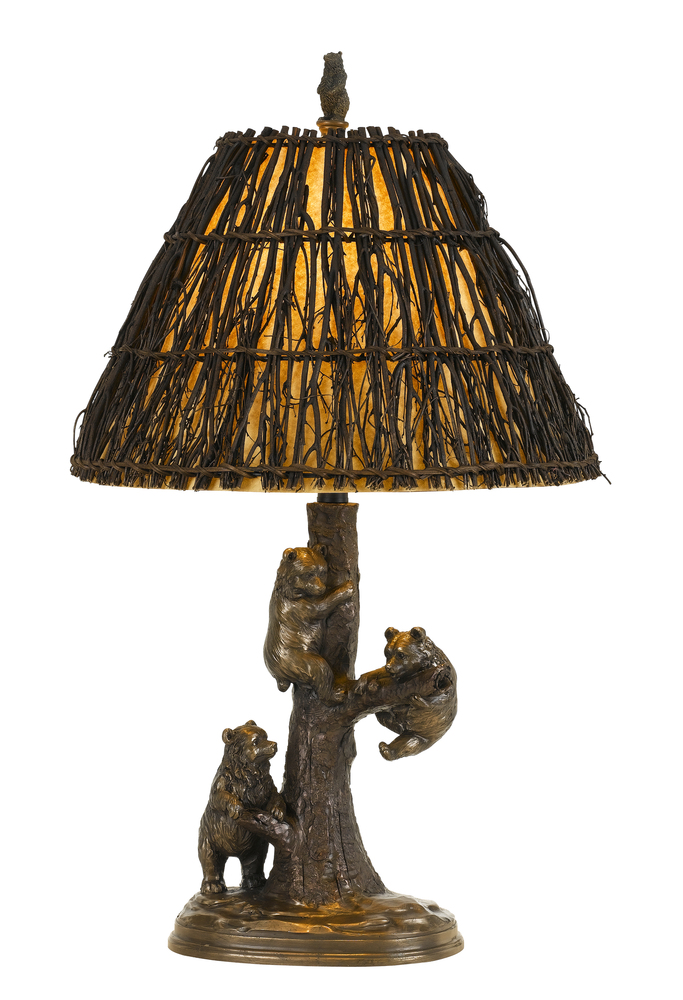 29.5" Height Resin Table Lamp in Cast Bronze