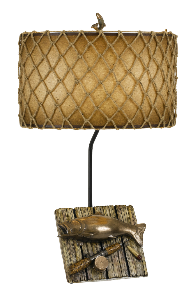 31" Height Resin Table Lamp in Cast Bronze